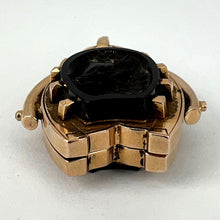 Load image into Gallery viewer, Horseshoe Onyx Horse Cameo 18K Rose Gold Pendant Locket