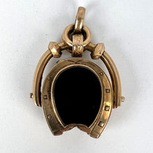 Load image into Gallery viewer, Horseshoe Onyx Horse Cameo 18K Rose Gold Pendant Locket