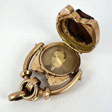 Load image into Gallery viewer, Horseshoe Onyx Horse Cameo 18K Rose Gold Pendant Locket