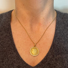 Load image into Gallery viewer, Vintage French 18K Yellow Gold Virgin Mary Religious Pendant Medal