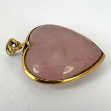 Load image into Gallery viewer, French 18K Yellow Gold Rose Quartz Heart Charm Pendant

