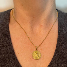 Load image into Gallery viewer, French Tairac Saint Christopher 18K Yellow Gold Religious Travel Medal Pendant