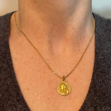 Load image into Gallery viewer, Antique French 18K Yellow Gold Virgin Mary Religious Pendant Medal