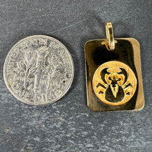 Load image into Gallery viewer, French Cancer Starsign Zodiac 18K Yellow Gold Charm Medal Pendant