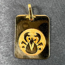 Load image into Gallery viewer, French Cancer Starsign Zodiac 18K Yellow Gold Charm Medal Pendant