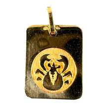 Load image into Gallery viewer, French Cancer Starsign Zodiac 18K Yellow Gold Charm Medal Pendant
