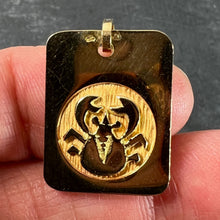Load image into Gallery viewer, French Cancer Starsign Zodiac 18K Yellow Gold Charm Medal Pendant