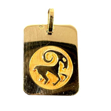 Load image into Gallery viewer, French Ares Starsign Zodiac 18K Yellow Gold Charm Medal Pendant