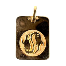 Load image into Gallery viewer, French Pisces Starsign Zodiac 18K Yellow Gold Charm Medal Pendant