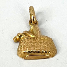 Load image into Gallery viewer, French 18K Yellow Gold Bird in Picnic Basket Charm Pendant