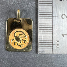 Load image into Gallery viewer, French Scorpio Starsign Zodiac 18K Yellow Gold Charm Medal Pendant