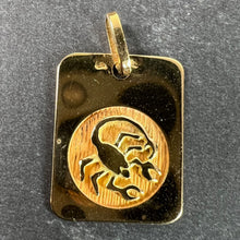Load image into Gallery viewer, French Scorpio Starsign Zodiac 18K Yellow Gold Charm Medal Pendant