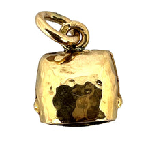 Load image into Gallery viewer, French 18K Yellow Gold Hammered Cow Bell Charm Pendant