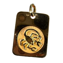 Load image into Gallery viewer, French Scorpio Starsign Zodiac 18K Yellow Gold Charm Medal Pendant
