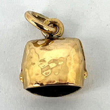 Load image into Gallery viewer, French 18K Yellow Gold Hammered Cow Bell Charm Pendant
