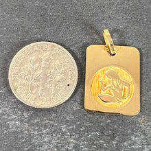 Load image into Gallery viewer, French Virgo Starsign Zodiac 18K Yellow Gold Charm Medal Pendant