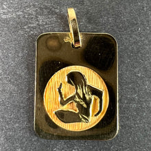 Load image into Gallery viewer, French Virgo Starsign Zodiac 18K Yellow Gold Charm Medal Pendant