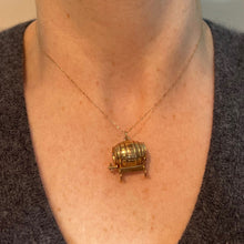 Load image into Gallery viewer, Vintage 9K Yellow Gold Beer Whisky Barrel Charm Pendant