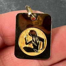 Load image into Gallery viewer, French Virgo Starsign Zodiac 18K Yellow Gold Charm Medal Pendant