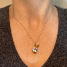 Load image into Gallery viewer, Vintage 9K Yellow Gold Enamel Flowers Jug Charm Pendant