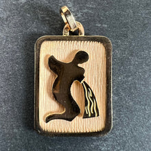 Load image into Gallery viewer, French Aquarius Starsign Zodiac 18K Yellow Gold Charm Medal Pendant