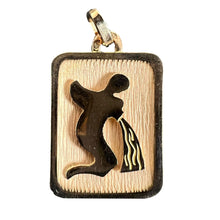 Load image into Gallery viewer, French Aquarius Starsign Zodiac 18K Yellow Gold Charm Medal Pendant