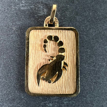 Load image into Gallery viewer, French Scorpio Starsign Zodiac 18K Yellow Gold Charm Medal Pendant