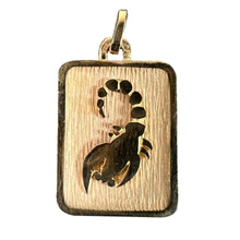 Load image into Gallery viewer, French Scorpio Starsign Zodiac 18K Yellow Gold Charm Medal Pendant