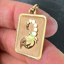 Load image into Gallery viewer, French Scorpio Starsign Zodiac 18K Yellow Gold Charm Medal Pendant