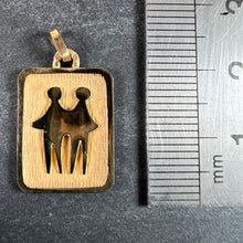 Load image into Gallery viewer, French Gemini Starsign Zodiac 18K Yellow Gold Charm Medal Pendant