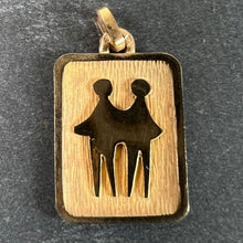 Load image into Gallery viewer, French Gemini Starsign Zodiac 18K Yellow Gold Charm Medal Pendant