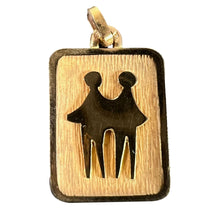 Load image into Gallery viewer, French Gemini Starsign Zodiac 18K Yellow Gold Charm Medal Pendant