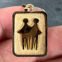 Load image into Gallery viewer, French Gemini Starsign Zodiac 18K Yellow Gold Charm Medal Pendant