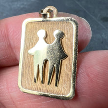 Load image into Gallery viewer, French Gemini Starsign Zodiac 18K Yellow Gold Charm Medal Pendant