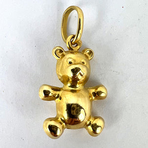 French Teddy Bear 18 Karat Yellow Gold Charm Pendant