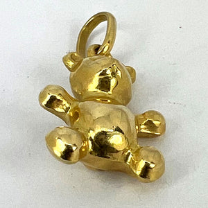 French Teddy Bear 18 Karat Yellow Gold Charm Pendant
