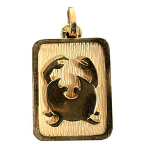 Load image into Gallery viewer, French Cancer Starsign Zodiac 18K Yellow Gold Charm Medal Pendant