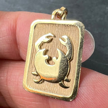 Load image into Gallery viewer, French Cancer Starsign Zodiac 18K Yellow Gold Charm Medal Pendant