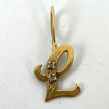 Load image into Gallery viewer, Letter L 18K Yellow Gold Diamond Charm Pendant
