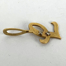 Load image into Gallery viewer, Letter L 18K Yellow Gold Diamond Charm Pendant