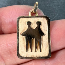 Load image into Gallery viewer, French Gemini Starsign Zodiac 18K Yellow Gold Charm Medal Pendant
