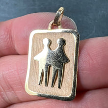 Load image into Gallery viewer, French Gemini Starsign Zodiac 18K Yellow Gold Charm Medal Pendant