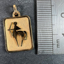 Load image into Gallery viewer, French Sagittarius Starsign Zodiac 18K Yellow Gold Charm Medal Pendant