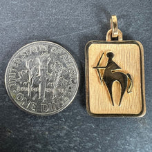 Load image into Gallery viewer, French Sagittarius Starsign Zodiac 18K Yellow Gold Charm Medal Pendant