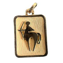 Load image into Gallery viewer, French Sagittarius Starsign Zodiac 18K Yellow Gold Charm Medal Pendant