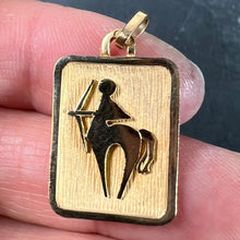Load image into Gallery viewer, French Sagittarius Starsign Zodiac 18K Yellow Gold Charm Medal Pendant