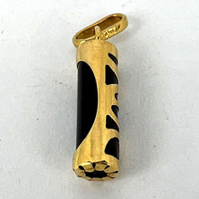 Load image into Gallery viewer, Tiki Totem 18K Yellow Gold Onyx Good Luck Charm Pendant