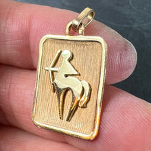 Load image into Gallery viewer, French Sagittarius Starsign Zodiac 18K Yellow Gold Charm Medal Pendant
