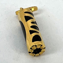 Load image into Gallery viewer, Tiki Totem 18K Yellow Gold Onyx Good Luck Charm Pendant