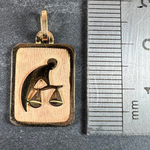 Load image into Gallery viewer, French Libra Starsign Zodiac 18K Yellow Gold Charm Medal Pendant